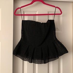 Black corset peplum style top